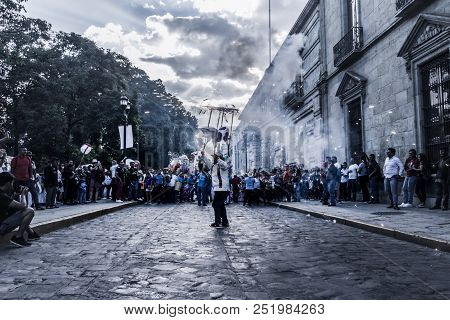Detail Of Celebration Of Guelaguetza Fest In Oaxaca Mexico