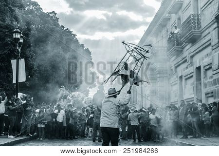 Detail Of Celebration Of Guelaguetza Fest In Oaxaca Mexico
