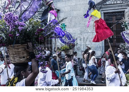 Detail Of Celebration Of Guelaguetza Fest In Oaxaca Mexico