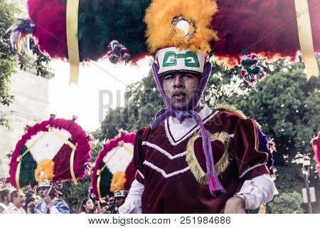 Detail Of Celebration Of Guelaguetza Fest In Oaxaca Mexico
