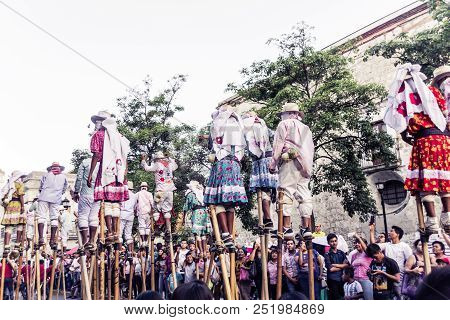 Detail Of Celebration Of Guelaguetza Fest In Oaxaca Mexico