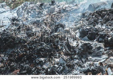 Ashes Texture From Waste Incineration Cause Pollution, Waste Is Toxic Smoke.
