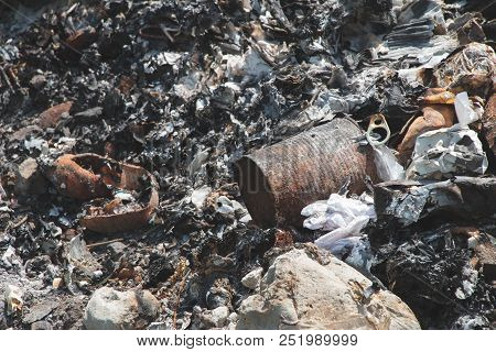 Ashes Texture From Waste Incineration Cause Pollution, Waste Is Toxic Smoke.