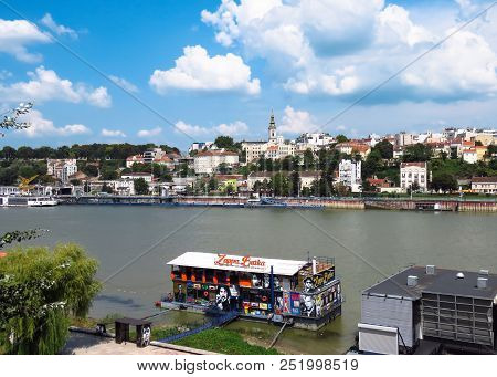 Belgrade, Serbia, July 01, 2018. Zappa Barka Floating Night Club On The Sava River.