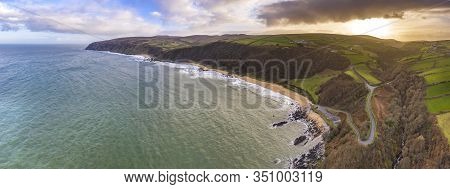 Aerial View Of Kinnagoe Bay In County Donegal, Ireland