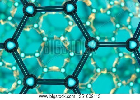 Cells And Biological Chain,molecules And Abstract Conception,3D Rendering.