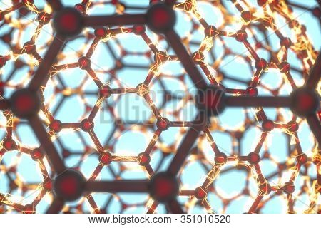 Cells And Biological Chain,molecules And Abstract Conception,3D Rendering.