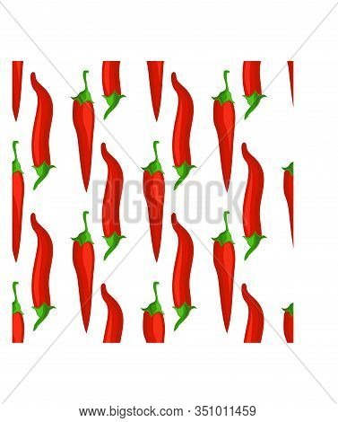 Chilli. Hot Red Pepper Seamless Pattern. Paprika