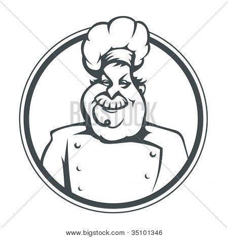 cucinare ok Visualizza in illustrazione vettoriale anello isolato su sfondo bianco