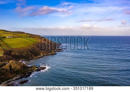Aerial View Of Kinnagoe Bay In County Donegal, Ireland