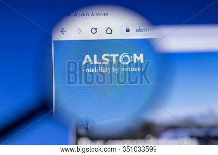 Saint-petersburg, Russia - 18 February 2020: Alstom Company Website Page Logo On Laptop Display. Scr