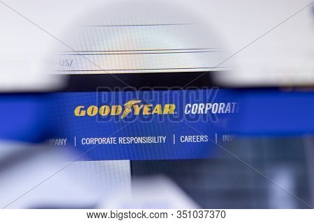 Saint-petersburg, Russia - 18 February 2020: Goodyear Tire And Rubber Company Website Page Logo On L