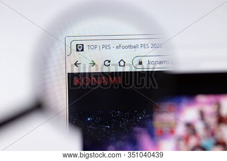 Saint-petersburg, Russia - 18 February 2020: Konami Company Website Page Logo On Laptop Display. Scr