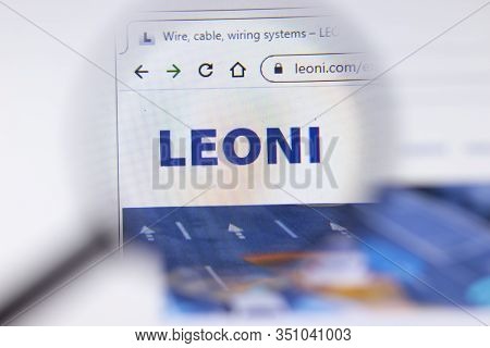 Saint-petersburg, Russia - 18 February 2020: Leoni Ag Company Website Page Logo On Laptop Display. S