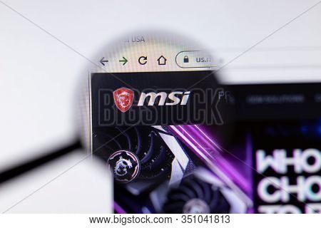 Saint-petersburg, Russia - 18 February 2020: Msi Micro-star International Company Website Page Logo 