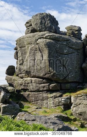 Granite Rocks Of Hound Tor, Dartmoor, Devon, Uk