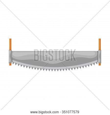 Saw Two-handed Vector Icon.cartoon Vector Icon Isolated On White Background Saw Two-handed .