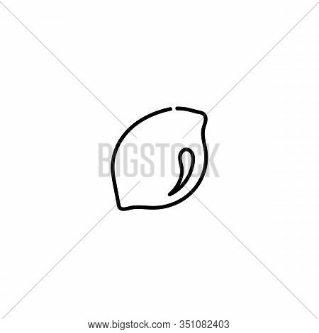 Limon Icon In Outline Style, Isolated On A White Background. Summer Fruits Rich In Vitamins, Vegetar