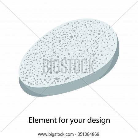 Stone For Washing. Natural Bath Accessories. Pumice For The Feet. Foot Cleaning. Pedicure. Vector Il