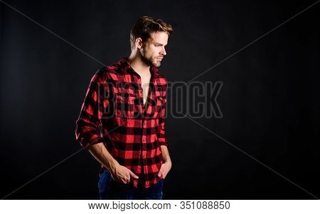 Meaning Of Modern Manliness. Handsome Well Groomed Man. Manliness Concept. Barbershop And Beauty Sal