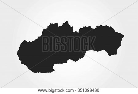 Slovakia Map Icon. High Detailed Isolated Vector Geographic Template Of European Country