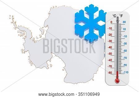 Antarcticas Coldest Temperatures, 3d Rendering Isolated On White Background