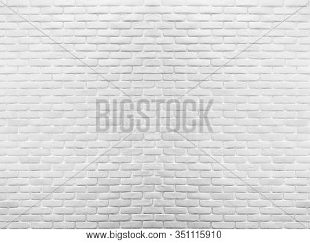 White Brick Wall In Decoration Architecture For The Design Background.