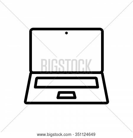 Black Line Icon For Laptop Minicomputer Screen Wireless  Digital  Electronic Pc Desktop  Device Prog