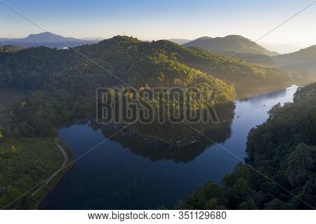 Aerial View Of Pang Oung At Mae Hong Son In Northern Of Thailand.