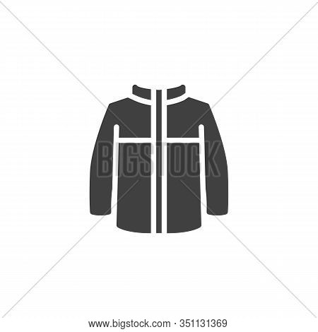 Mens Jacket With Long Sleeves Vector Icon. Filled Flat Sign For Mobile Concept And Web Design. Winte