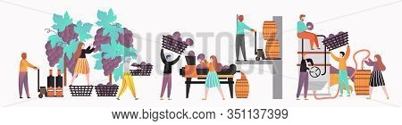 Wine Making Vector Concept For Web Banner, Website Page