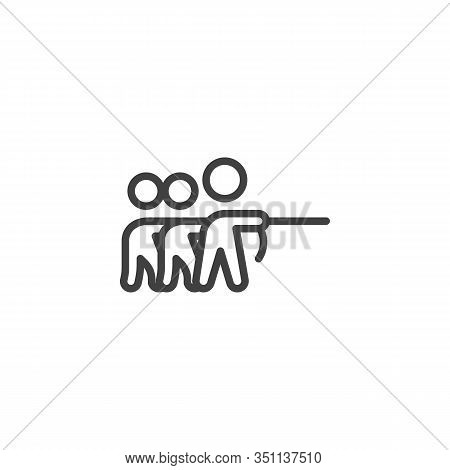 Playing Tug Of War Line Icon. Linear Style Sign For Mobile Concept And Web Design. People Pulling Ro