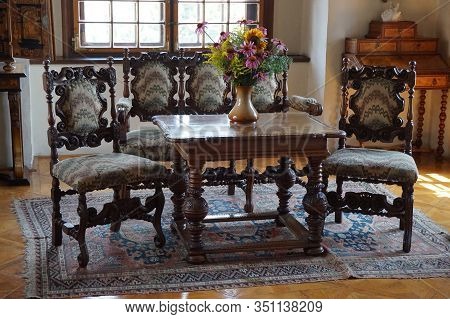 Old Telc Castle Interior As Very Nice Tourist Place