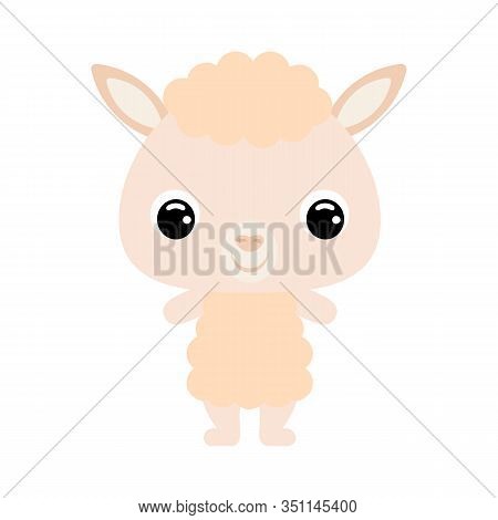 Cute Baby Alpaca. Cartoon Character For Decoration And Design Of The Album, Scrapbook, Baby Card And