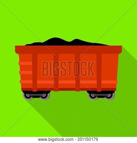 Isolated Object Of Wagon And Cargo Icon. Web Element Of Wagon And Coal Vector Icon For Stock.
