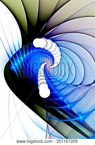 Abstract, Fractal, Computer-generated Image Of Multi-colored Geometric Shapes, Curves And Lines Rese