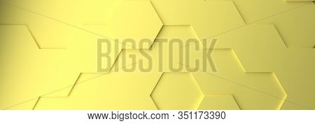 Abstract Modern Pastel Yellow Honeycomb Background, 3d Rendering