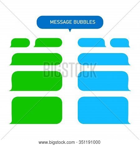 Messages Bubbles For Chat, Text-sms, Mms Isolated On White Background. Modern Chat Service In Flat S