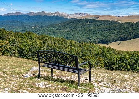 Col De Bataille, Ombleze, France. View On The Plateau Of Tete De La Dame.