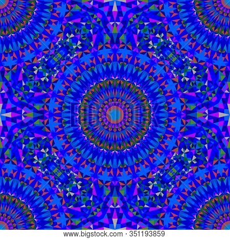 Multicolor Seamless Oriental Mandala Pattern Background - Mosaic Kaleidoscope Abstract Vector Art