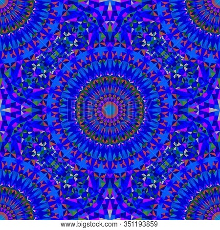 Multicolor Seamless Oriental Mandala Pattern Background - Mosaic Kaleidoscope Abstract Vector Art