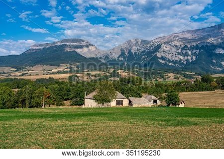 Landscape At Saint Baudille Et Pipet, Trieves In Vercors, French Alps, France
