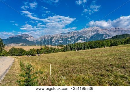 Landscape At Saint Baudille Et Pipet, Trieves In Vercors, French Alps, France