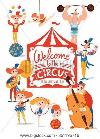 Welcome To The Circus Vector Poster With