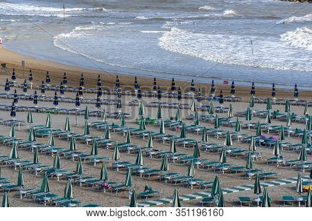 Termoli, Campobasso, Molise, Italy, And Its Beach At Summer