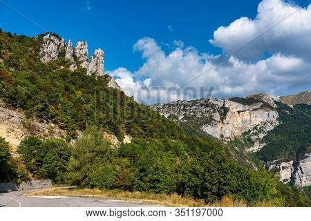 French Countryside. Col De Rousset. View Of The Heights Of The Vercors, France