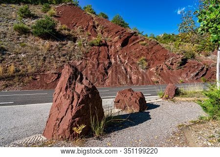 Gorges De Daluis Or Chocolate Canyon In Provence-alpes, France.