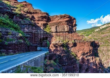 Gorges De Daluis Or Chocolate Canyon In Provence-alpes, France.