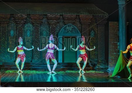 Phan Rang Town, Ninh Thuan Province, Vietnam - 14 January, 2020: The Cham Girls Perform An Apsara Tr