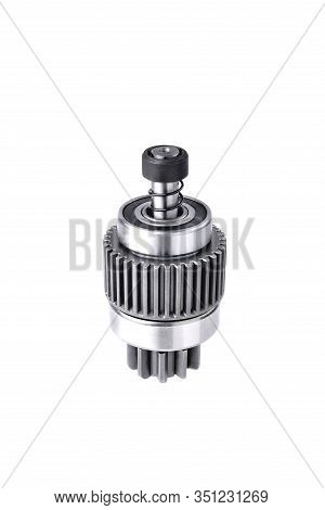 Starter Bendix, Car Starter Detail Close-up Isolate On White Background